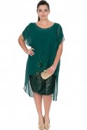 Short Emerald Green Oversized Evening Dress AL8856