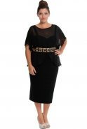 Short Black Oversized Evening Dress ALK5807