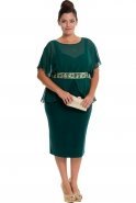 Short Emerald Green Oversized Evening Dress ALK5807