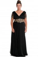 Long Black Oversized Evening Dress ALY6114