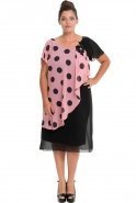 Short Black-Pink Plus Size Dress ALY6384