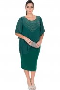 Short Emerald Green Oversized Evening Dress ALY8917