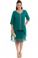Short Emerald Green Oversized Evening Dress BC8049