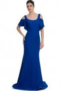 Long Sax Blue Evening Dress C7022