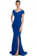 Long Sax Blue Evening Dress C7027