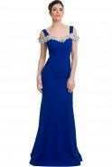 Long Sax Blue Evening Dress C7115