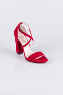 Red Suede Evening Shoes AB1012