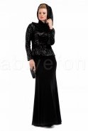 Black Hijab Dress C6104