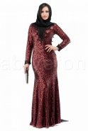 Burgundy Hijab Dress M1392