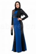 Sax Blue Hijab Dress C6093