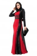 Red Hijab Dress C6093