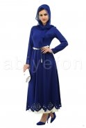 Sax Blue Hijab Dress T1731