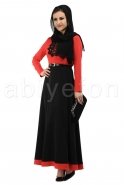 Black-Red Hijab Dress T1726