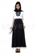 Navy Blue Hijab Dress T1726