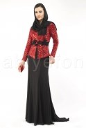 Black-Red Hijab Dress M1391