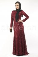 Burgundy Hijab Dress M1384