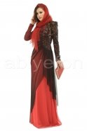 Burgundy Hijab Dress S3472