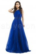 Long Sax Blue Evening Dress F1052