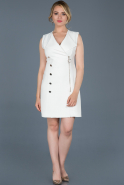 Short White Invitation Dress ABK508