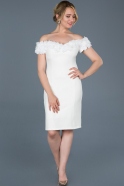 Short White Invitation Dress ABK511