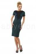 Short Green-Black Evening Dress N96840