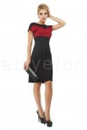 Short Black-Burgundy Evening Dress N96809