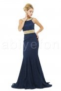 Long Navy Blue Evening Dress F1013