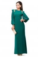 Emerald Green Hijab Dress S3544