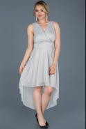 Front Short Back Long Grey Prom Gown ABO024