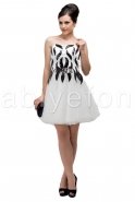 Short Black-White Evening Dress O6823
