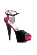 Black-Fuchsia Platform Heel Evening Shoes I114
