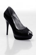 Black Platform Heel Silvery Evening Shoes I105-2308