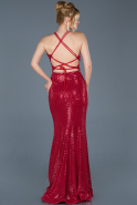 Long Red Mermaid Prom Dress ABU761