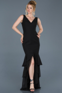 Front Short Back Long Black Mermaid Prom Dress ABO036