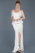 Long White Laced Engagement Dress ABU764