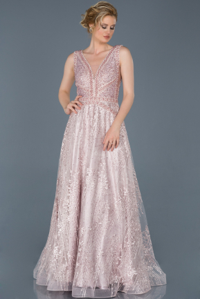 Long Pink Haute Couture Dress ABU799
