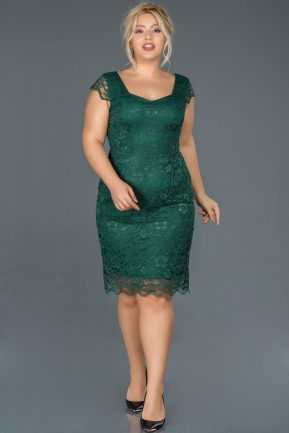 Emerald Green Short Oversized Evening Dress ABK010