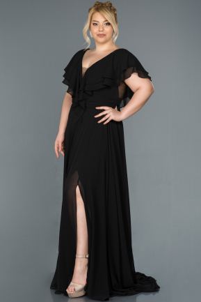 Black Long Plus Size Evening Dress ABU032