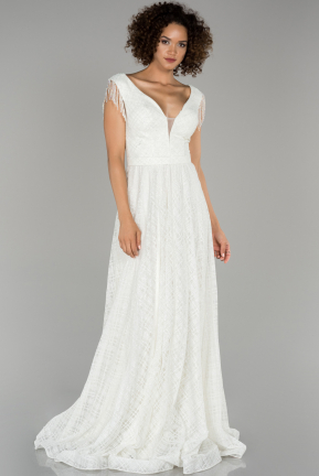 White Long Engagement Dress ABU1097