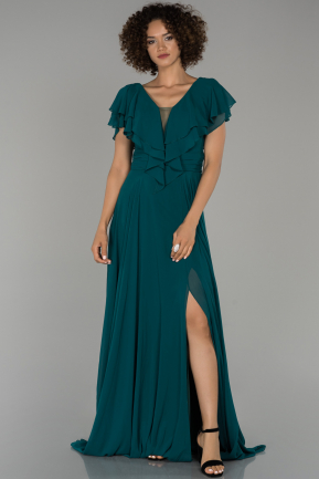 Dark Green Long Engagement Dress ABU032