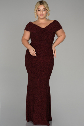 Burgundy Long Plus Size Evening Dress ABU1461