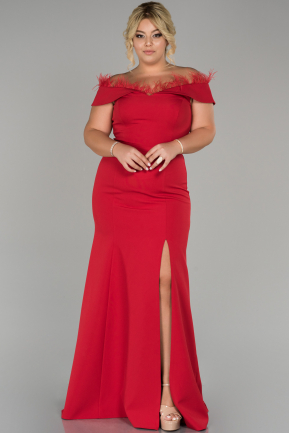 Long Red Oversized Evening Dress ABU1459
