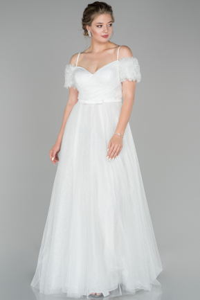 White Long Engagement Dress ABU1492