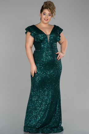 Emerald Green Long Oversized Evening Dress ABU1045