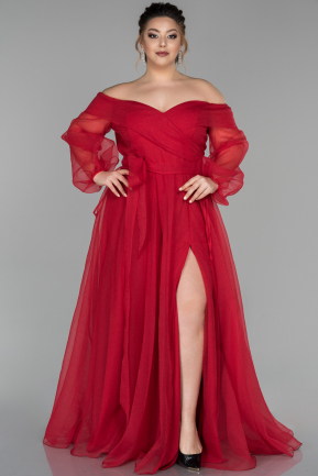 Long Red Oversized Evening Dress ABU1535