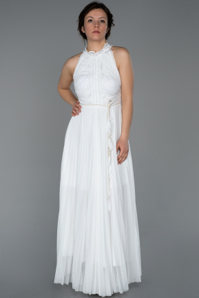 Long White Evening Dress ABU1570