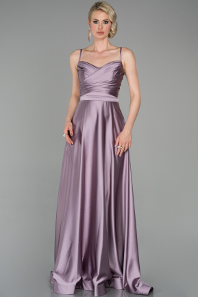 Long Lavender Satin Evening Dress ABU1601