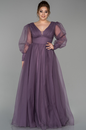 Long Lavender Plus Size Evening Dress ABU1617