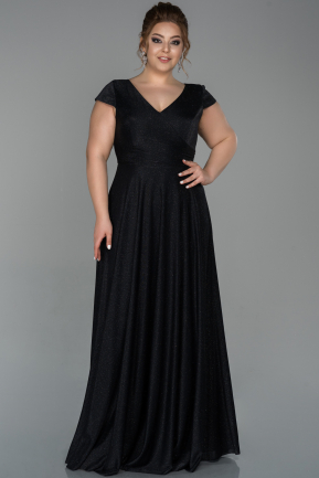 Long Black Plus Size Evening Dress ABU1622