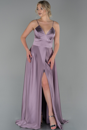 Long Lavender Satin Evening Dress ABU1458